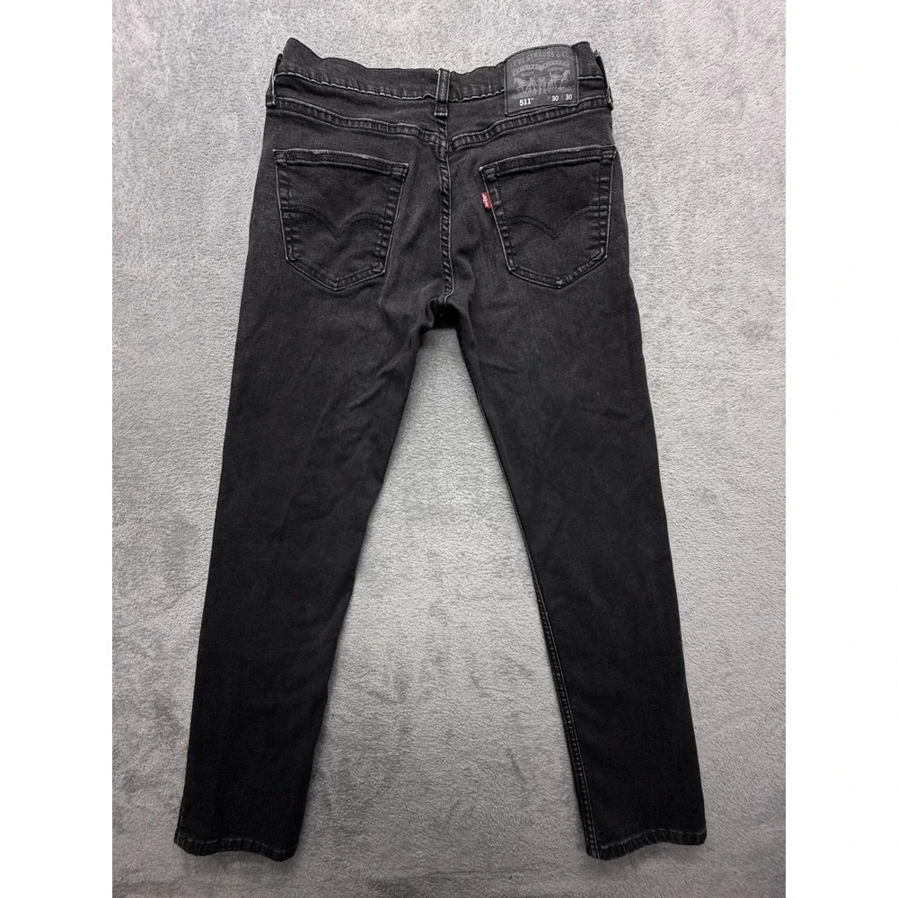 Levis 511 Jeans Mens 30x30‎ Black Slim Taper Stretch Denim Pants Mid Rise Casual